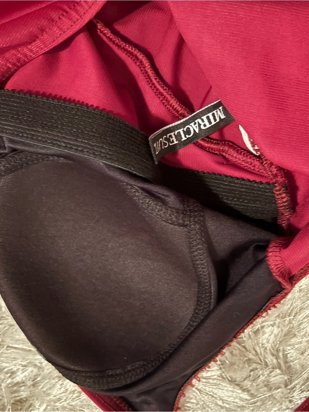 Make offer! Miraclesuit Sangria plum One-Piece Tummy Control Swimsuit 10 - Picture 5 of 9